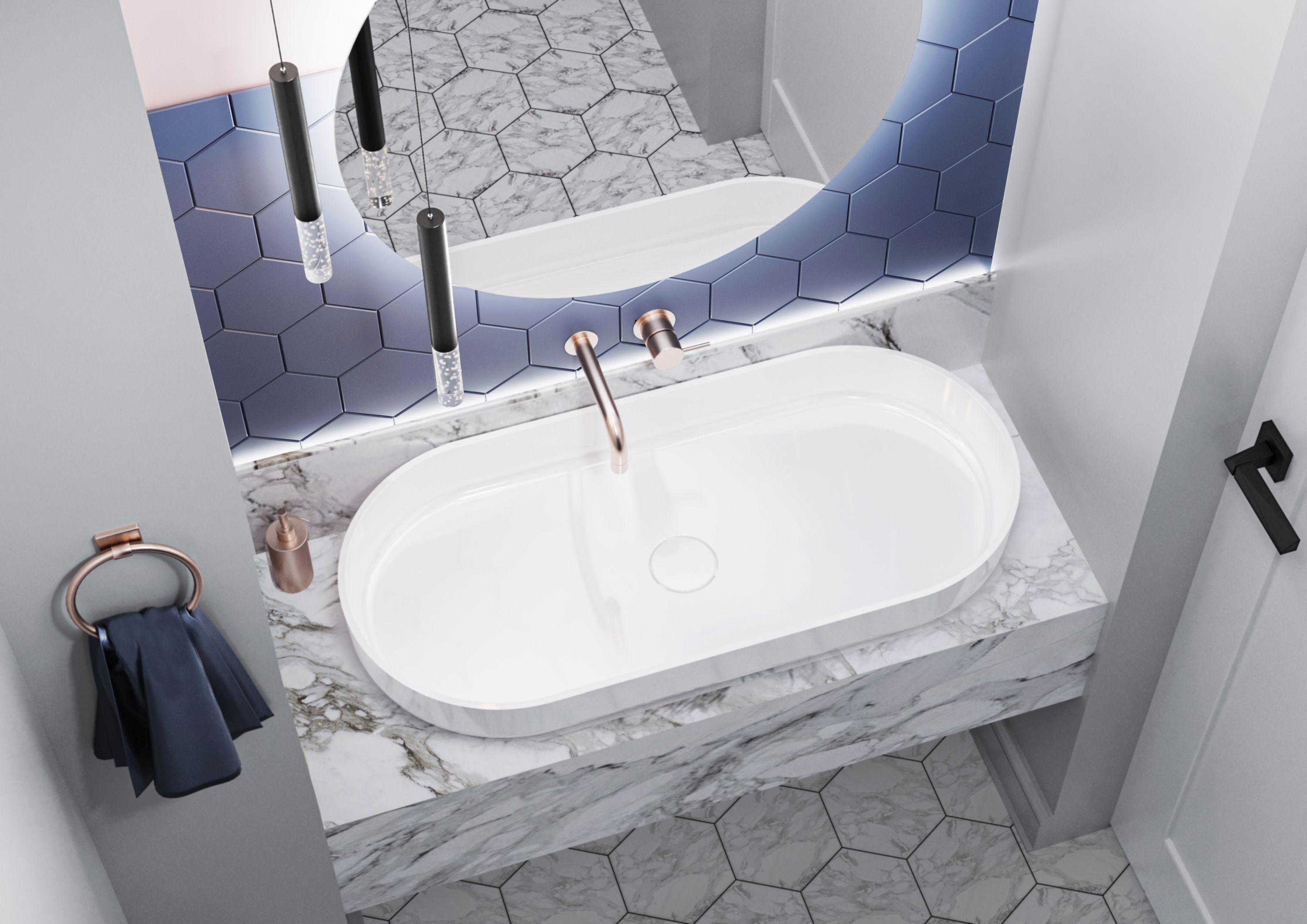 Darmowa Dostawa - Umywalka 90x42 cm owalna nablatowa biała Miraggio Marta 0000692