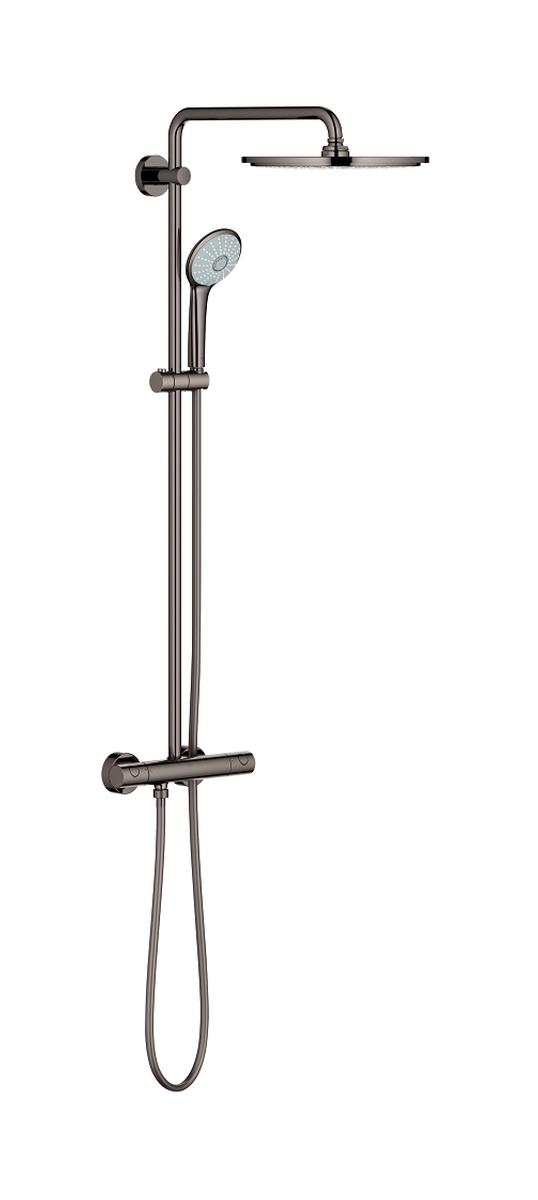 Darmowa Dostawa - Zestaw prysznicowy ścienny termostatyczny z deszczownicą hard graphite Grohe Euphoria 26075A00