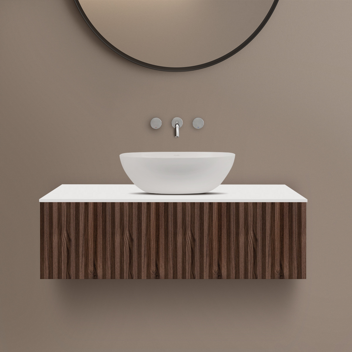 Darmowa Dostawa - Szafka z blatem 100.3x46.9x31.2 cm podumywalkowa wisząca biały Ksuro 02 58003600