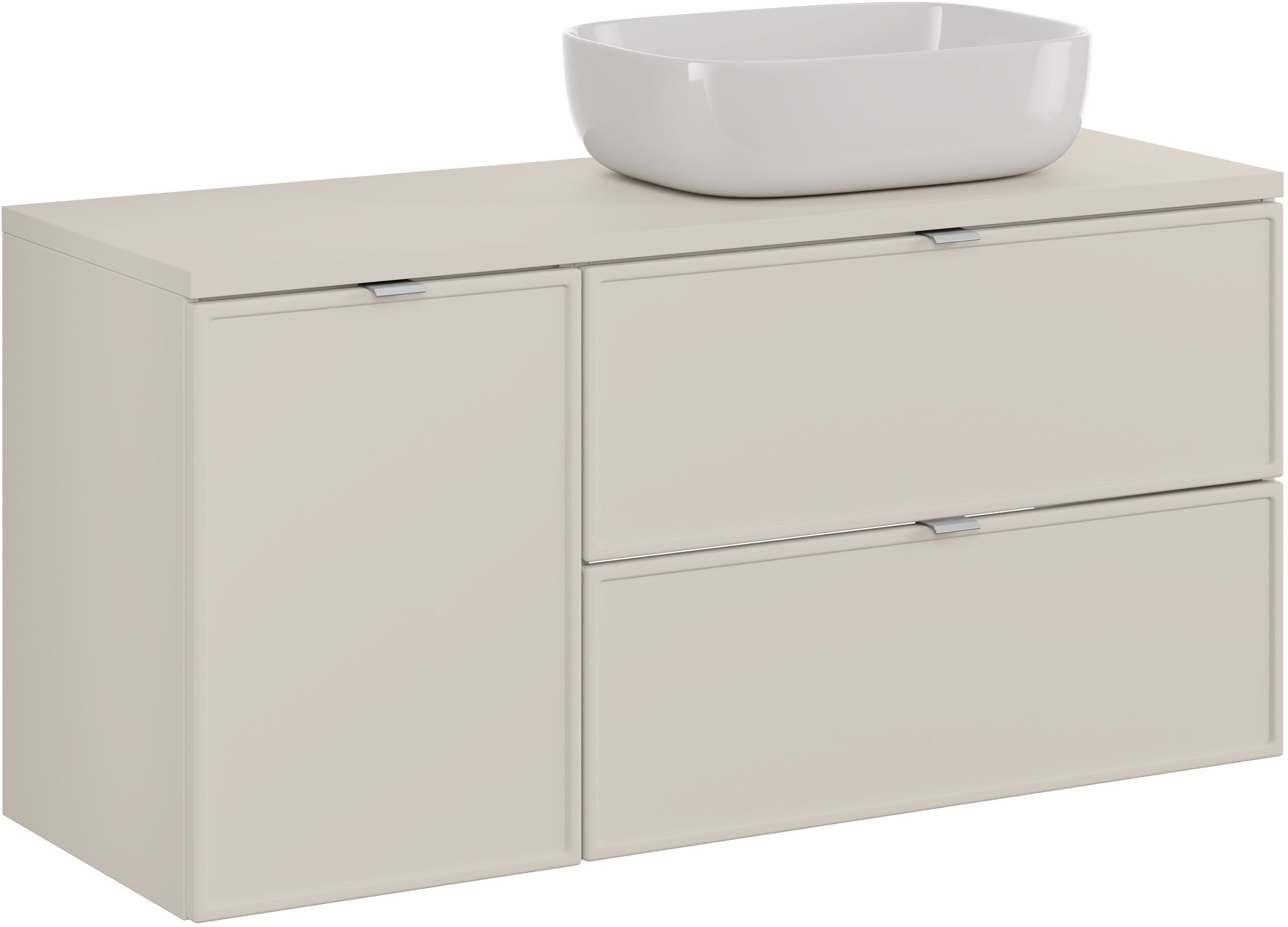 Darmowa Dostawa - Umywalka z szafką i blatem 120 cm beżową Comad Bella Cashmere SETBCBCASHMERE120CMUNSMILE50