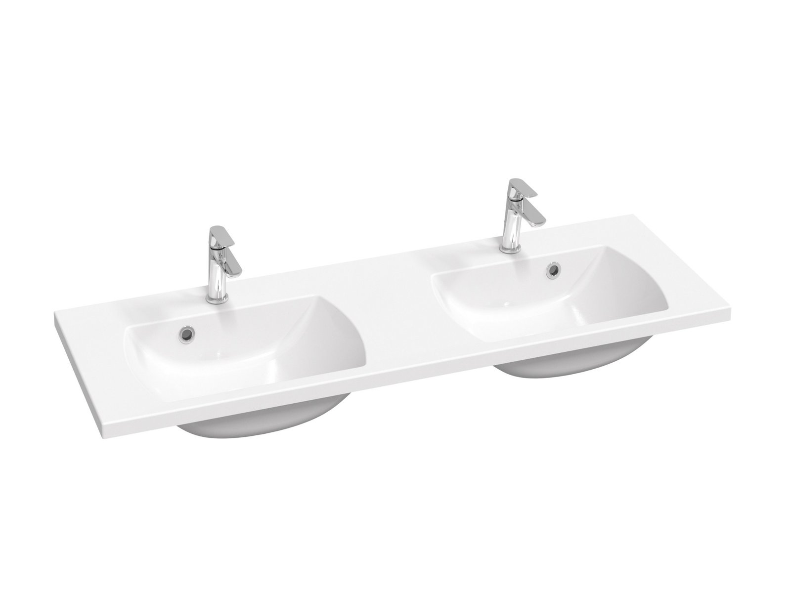 Darmowa Dostawa - Umywalka 130x45 cm prostokątna meblowa-z blatem-podwójna biała Ravak Classic II XJX01113000