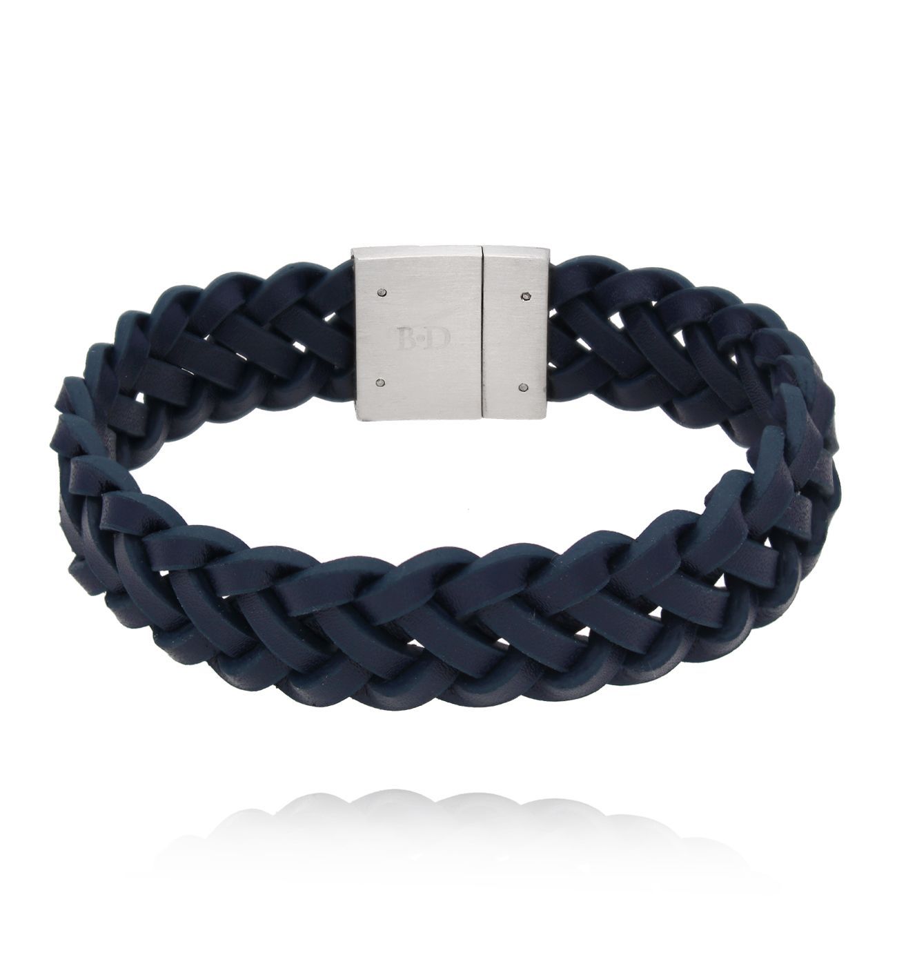 Bransoletka męska granatowa skórzana BMITC0992