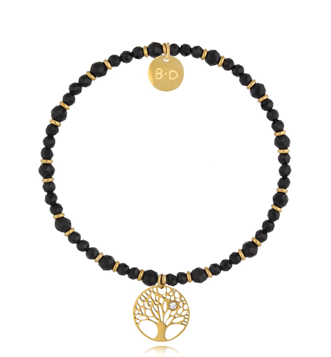 Bransoletka z turmalinami i złotym drzewkiem BTW2754