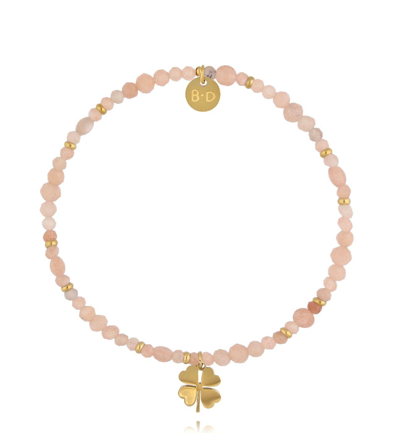 Bransoletka z kamieniami słonecznymi i koniczynką BTW3308