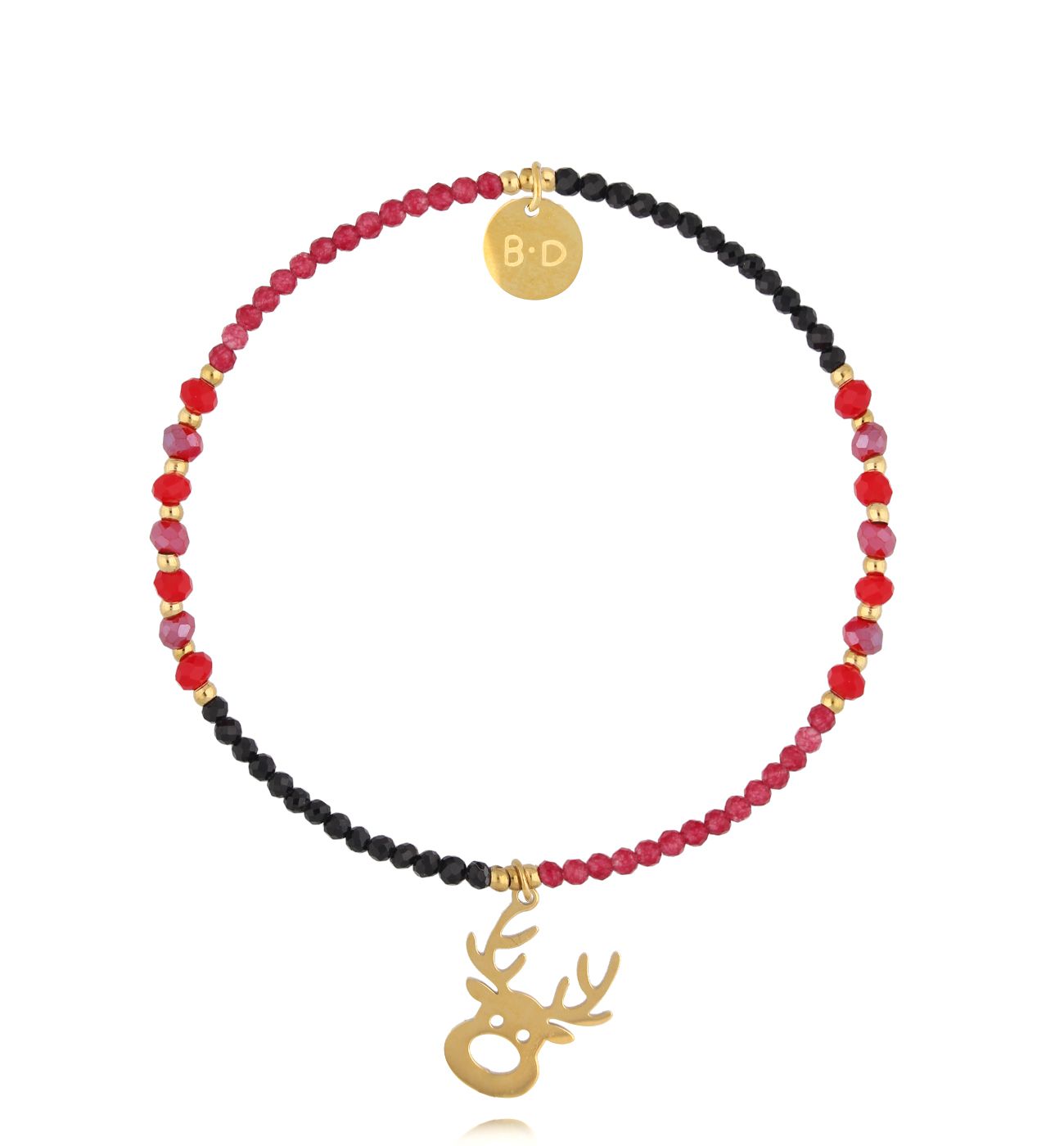 Bransoletka czerwona z reniferem BTW3223