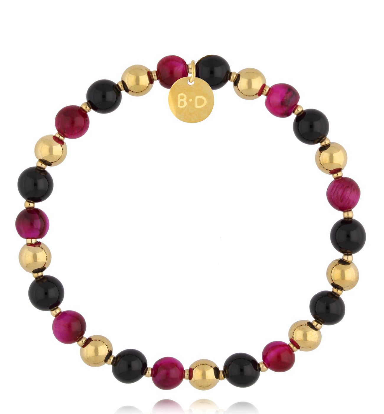 Bransoletka z agatami i tygrysim okiem BPA0515