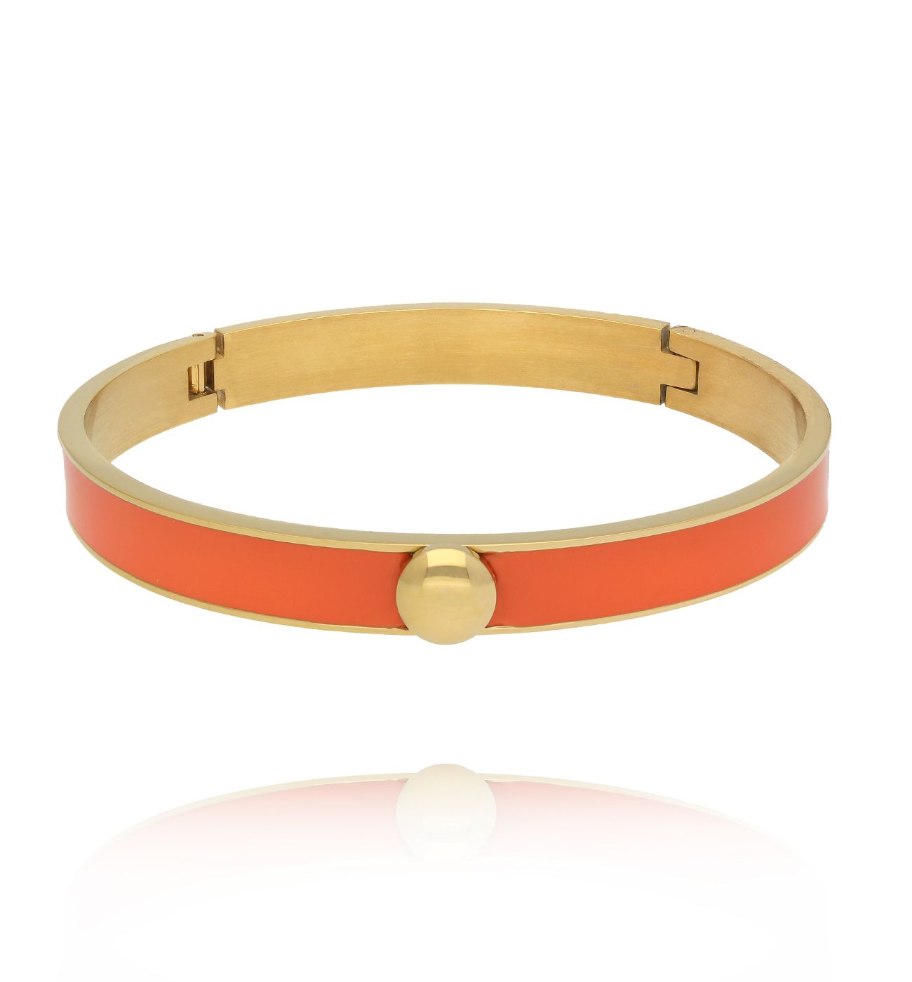 Bransoletka obręcz z pomarańczową emalią BSA0930