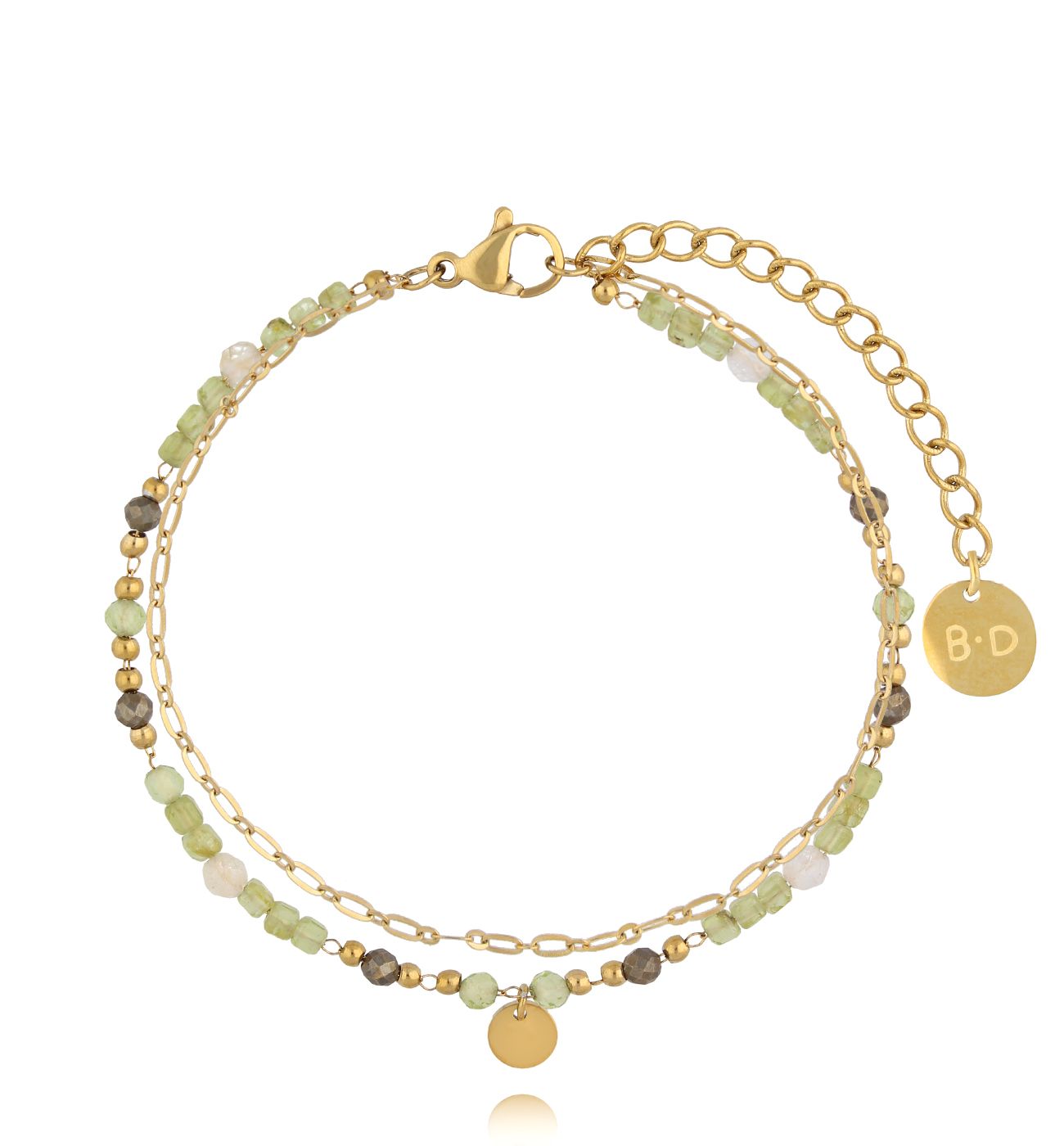 Bransoletka z oliwinami i cytrynami - By Dziubeka