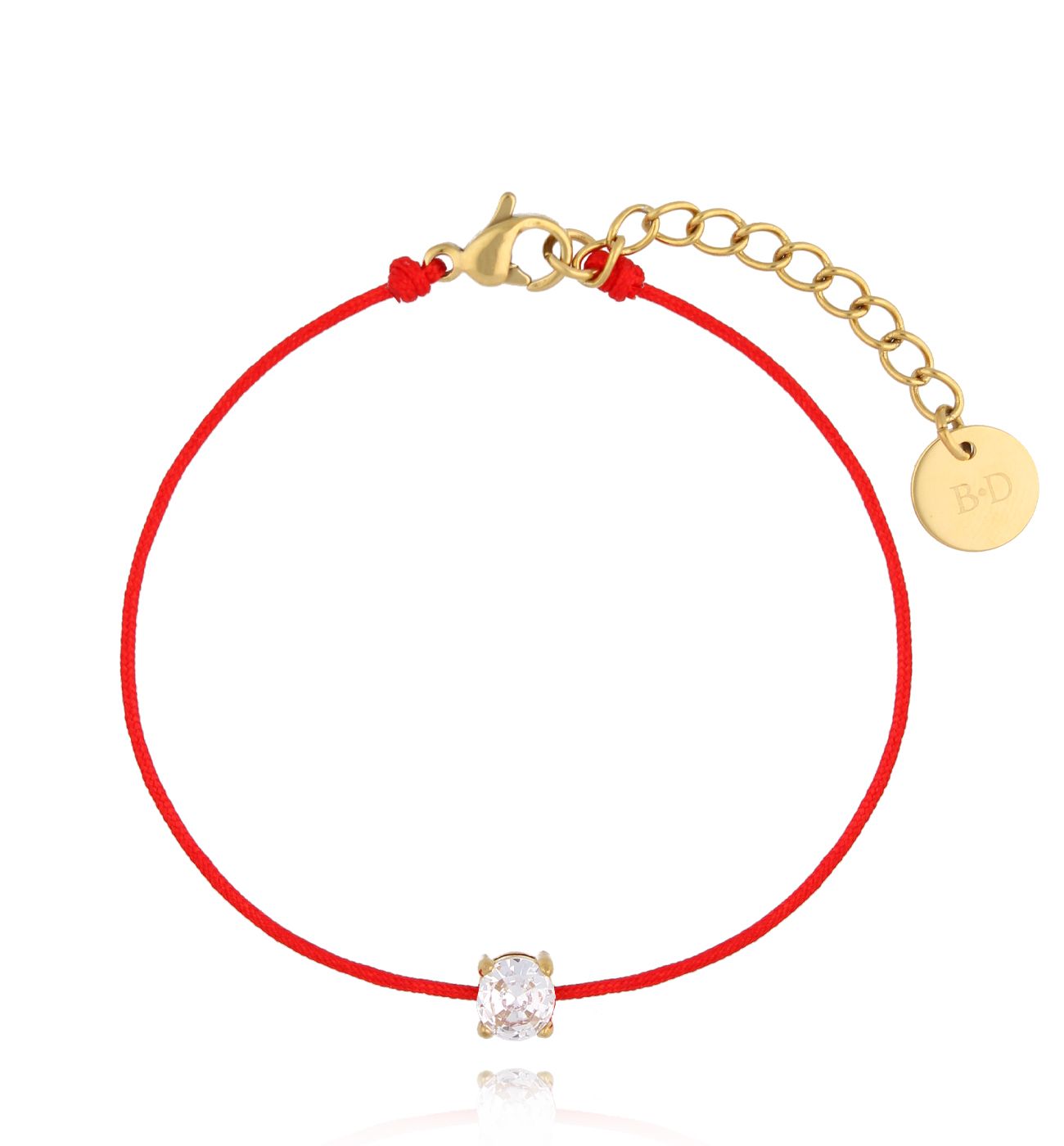 Bransoletka złota z czerwonym sznurkiem Abella II BSA0429