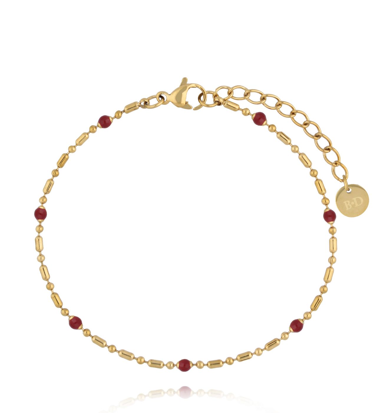 Bransoletka z bordową emalią BSA0812