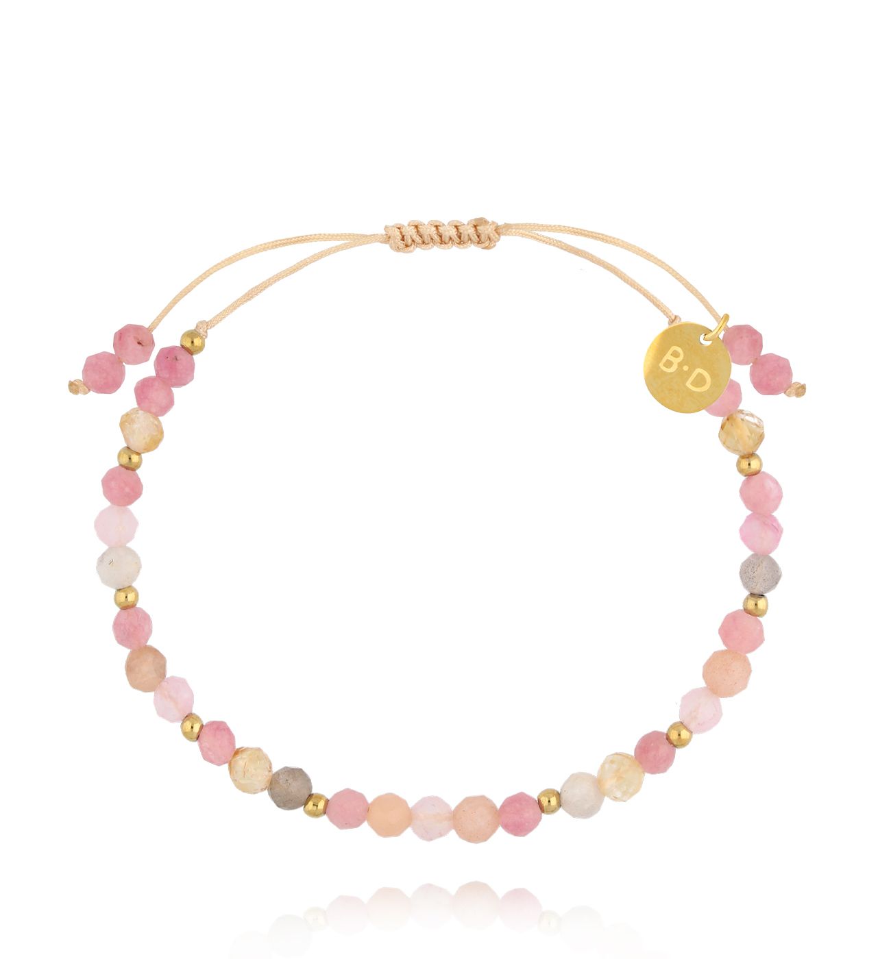 Bransoletka różowa z kamieniami naturalnymi BMT0312 - By Dziubeka