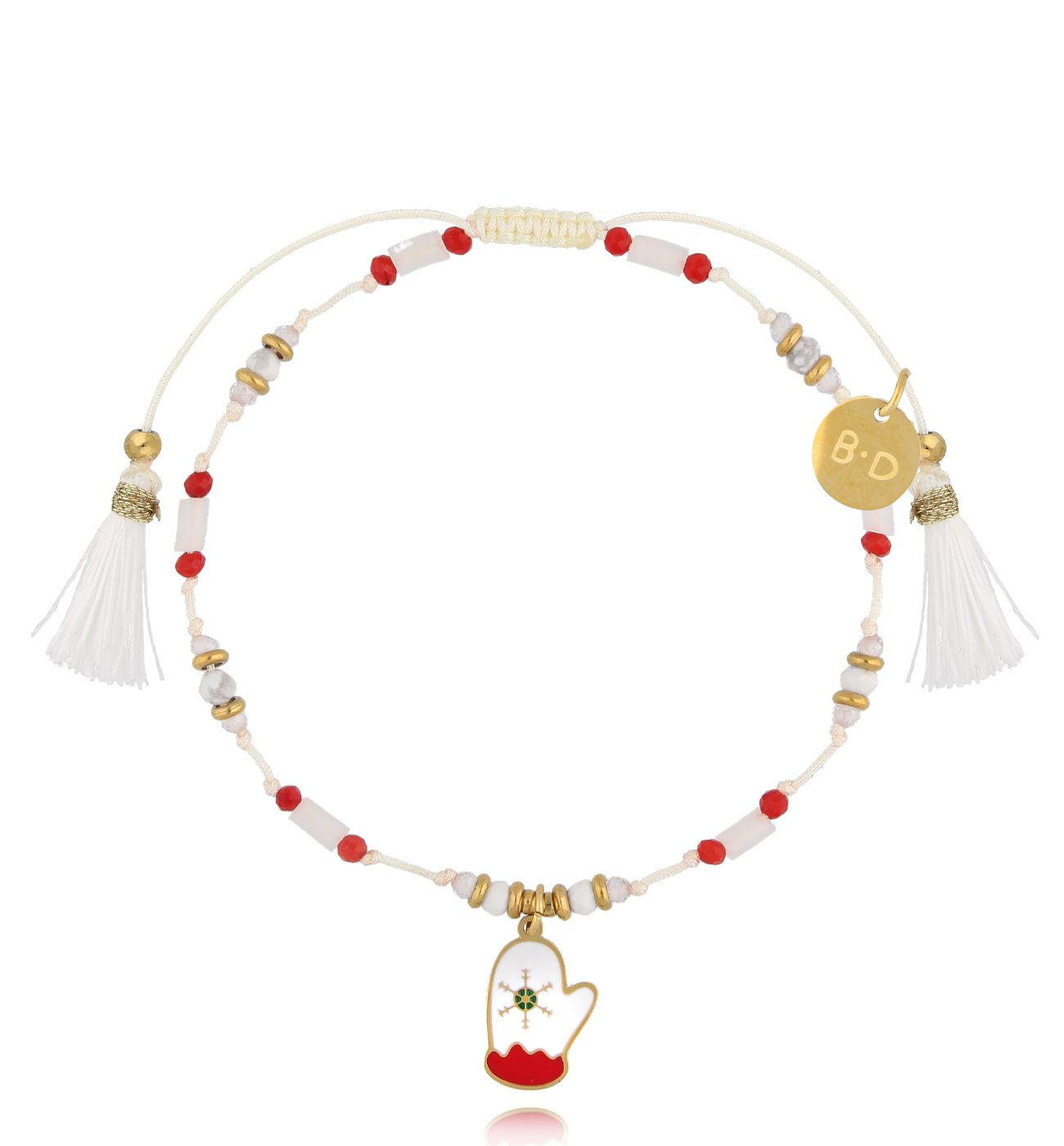 Bransoletka biała z rękawiczką All I Want - By Dziubeka