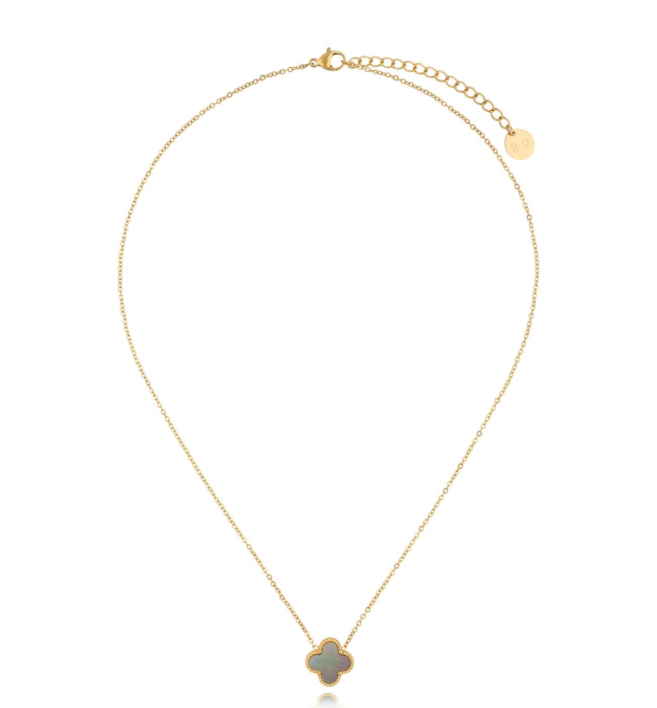 Naszyjnik z szarą koniczynką NSY0272