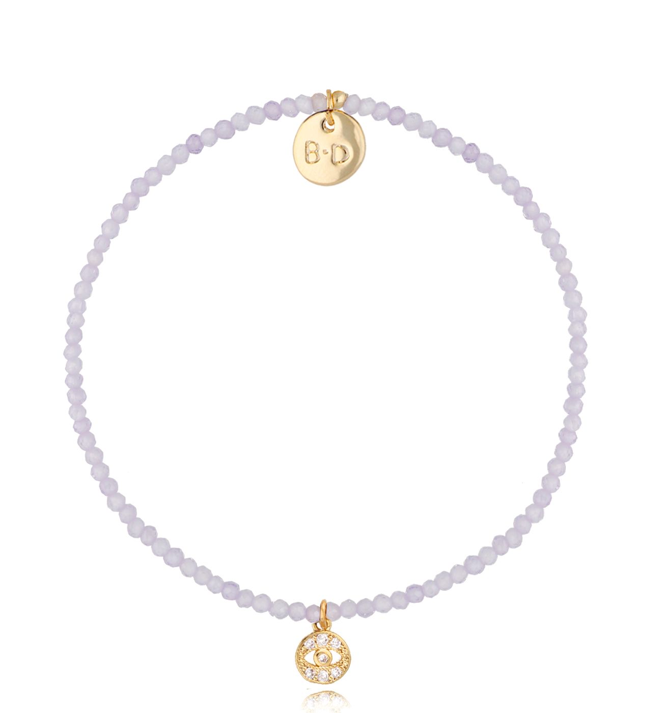 Bransoletka z fioletowymi cyrkoniami i okiem Lifestyle BTW1186