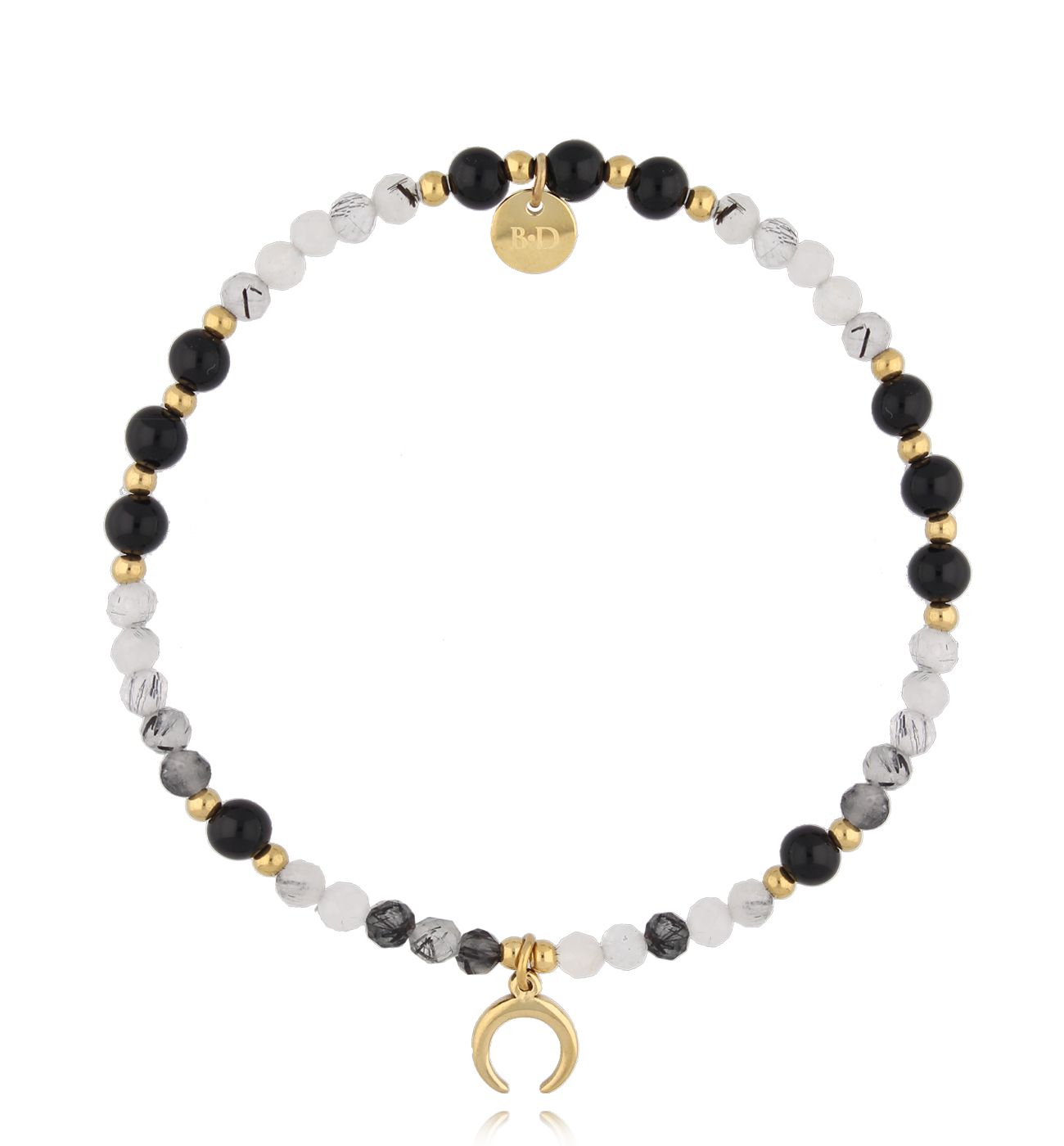 Bransoletka czarna z agatami i kwarcami Black Magic - By Dziubeka