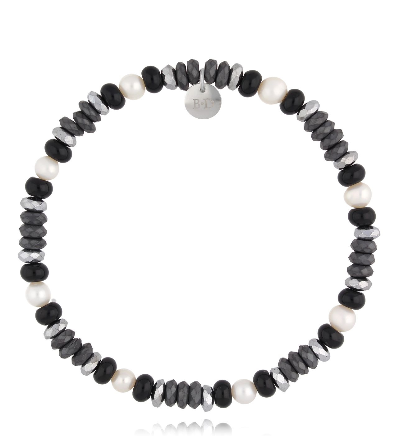 Bransoletka z hematytami i perłami Eindridi 79 - By Dziubeka