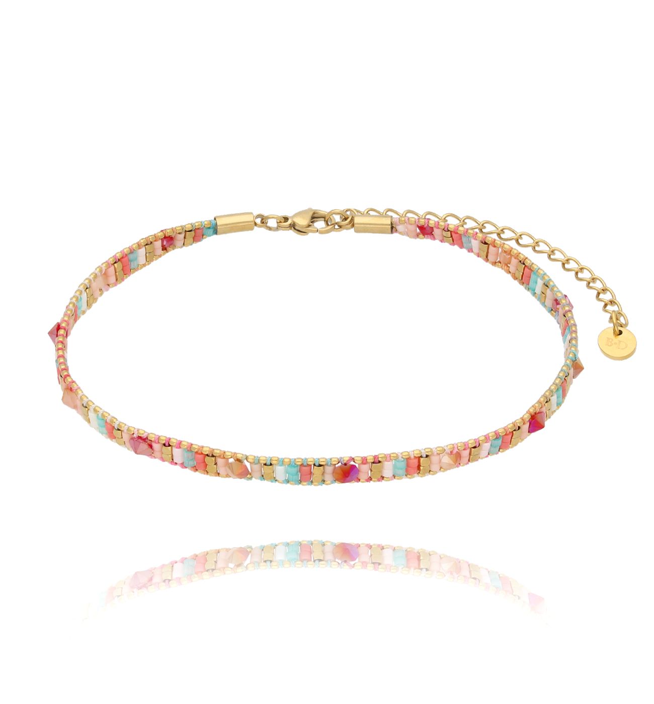 Bransoletka na nogę kolorowa z koralikami Miyuki Decor BNSC0080