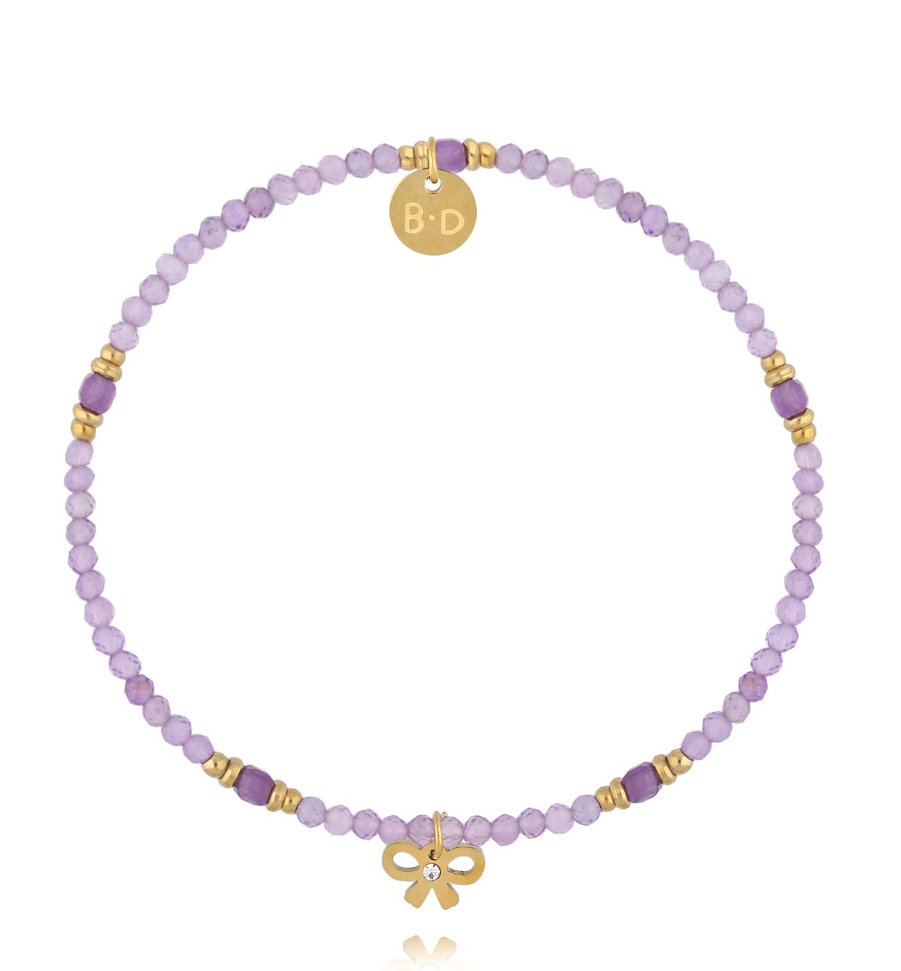 Bransoletka z ametystami i kokardką BTW3322