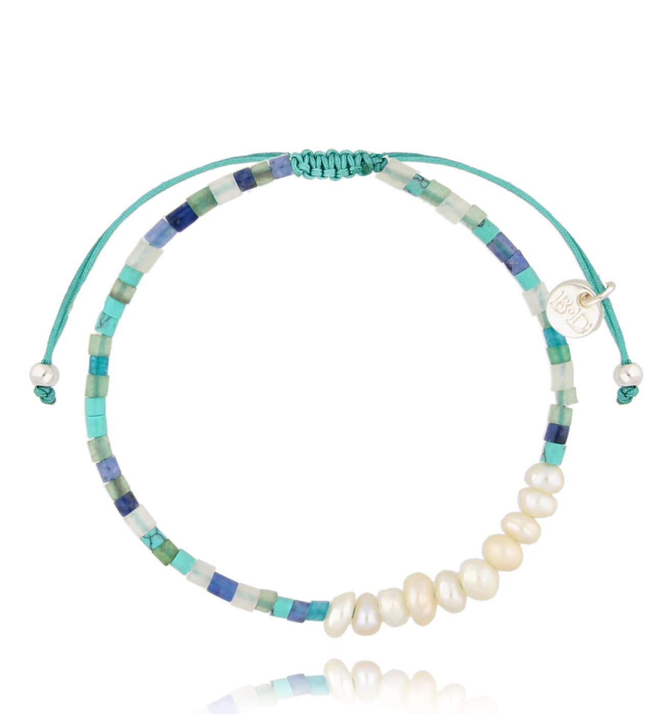 Bransoletka niebieska z perłami Bleu BSC1475