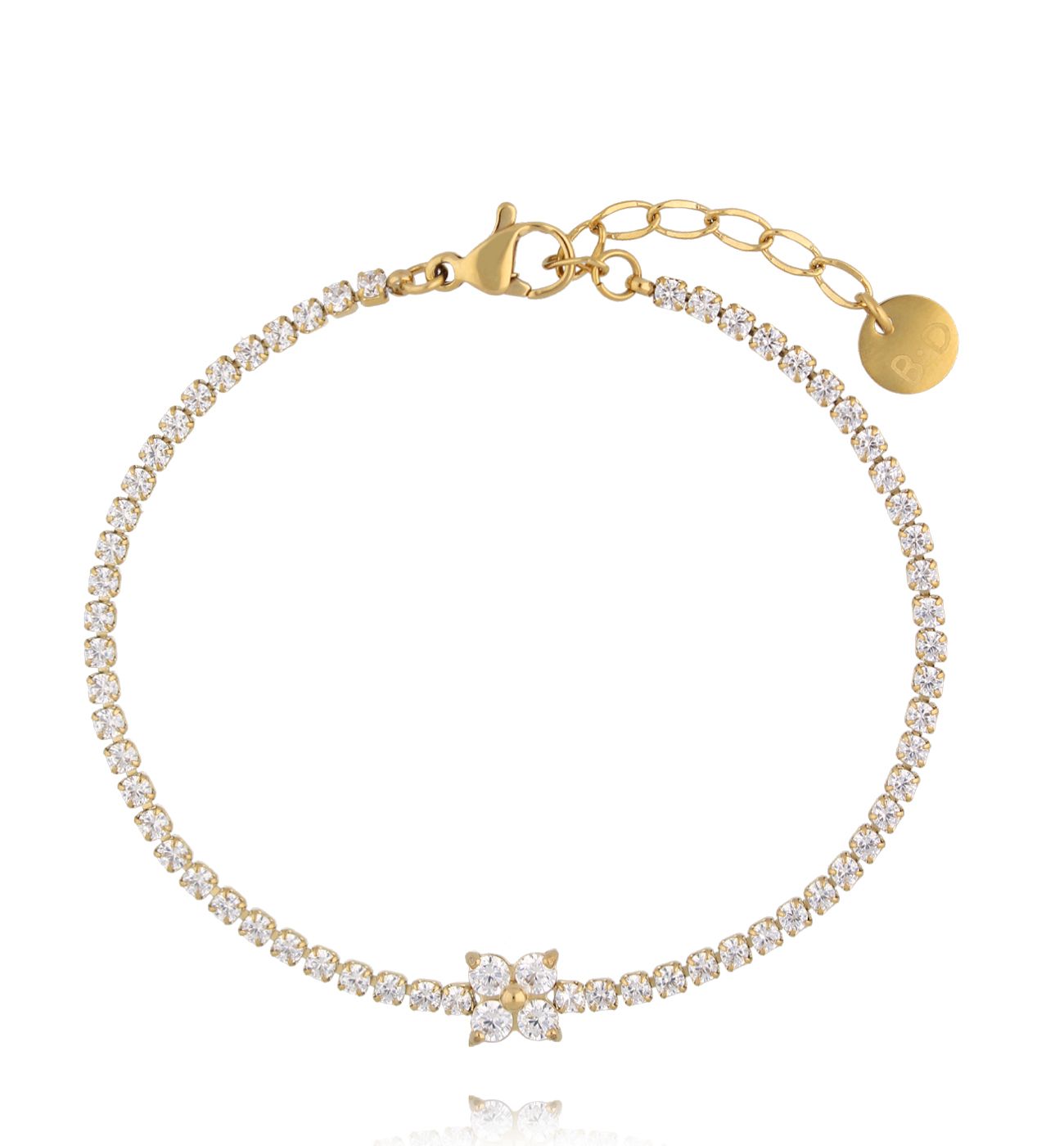 Bransoletka tenisowa z cyrkoniami złota BSY0355