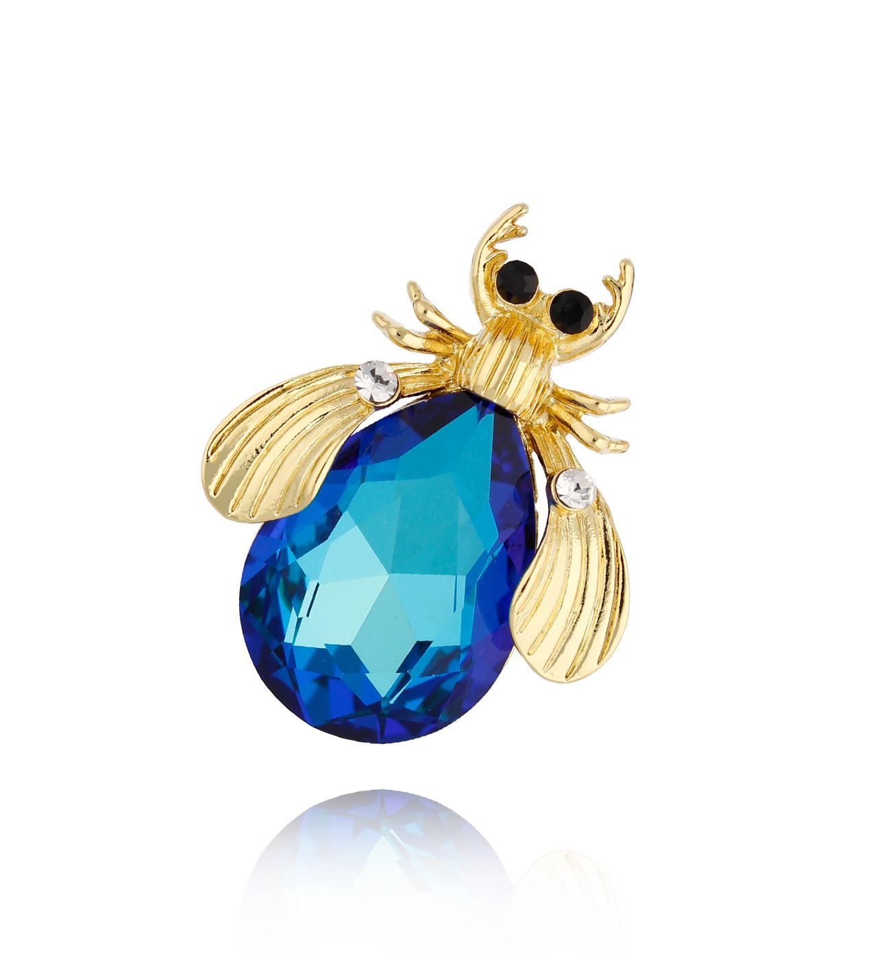 Broszka z niebieskim owadem Midnight - By Dziubeka