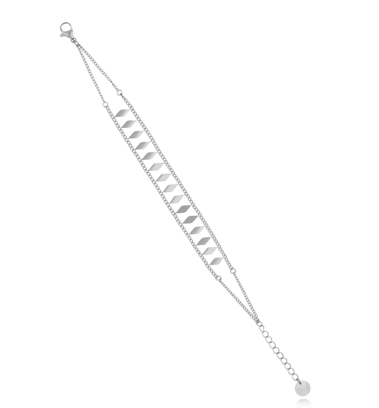 Bransoletka srebrna z rombami Thombus BSA0463