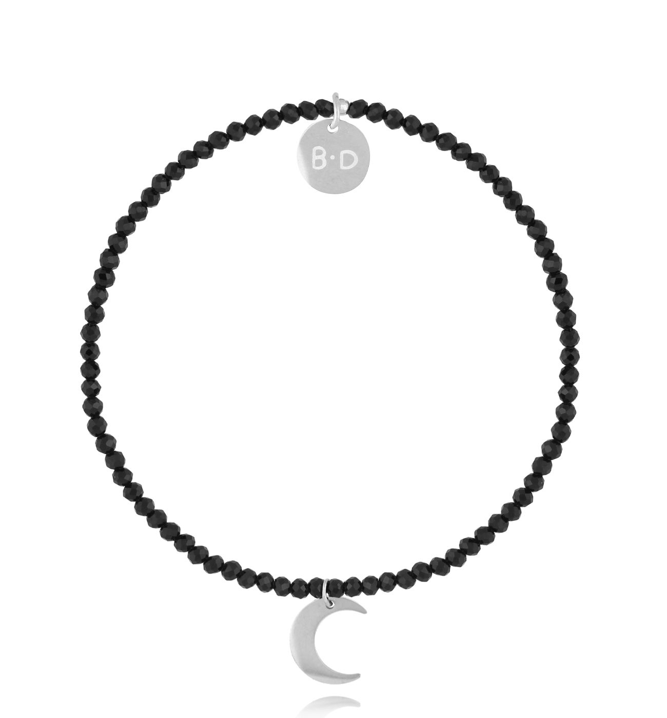 Bransoletka z czarnymi turmalinami i księżycem Nightfall Grace BTW2897