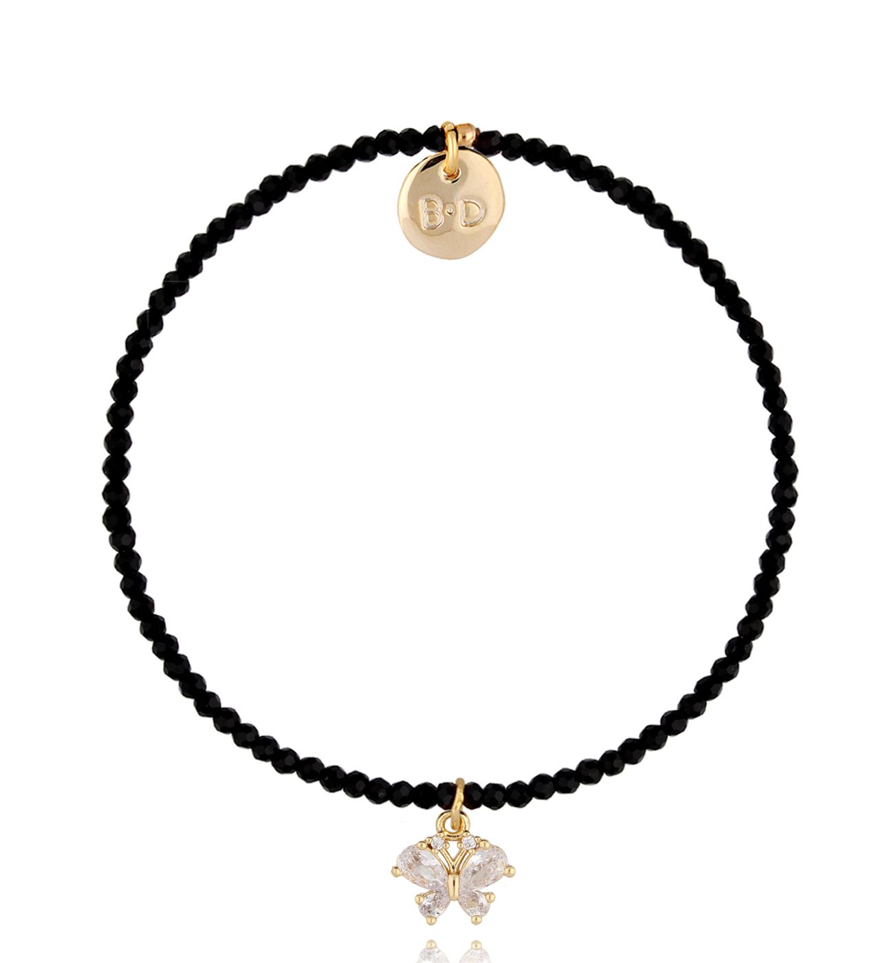 Bransoletka czarna z motylkiem Lifestyle BTW1720