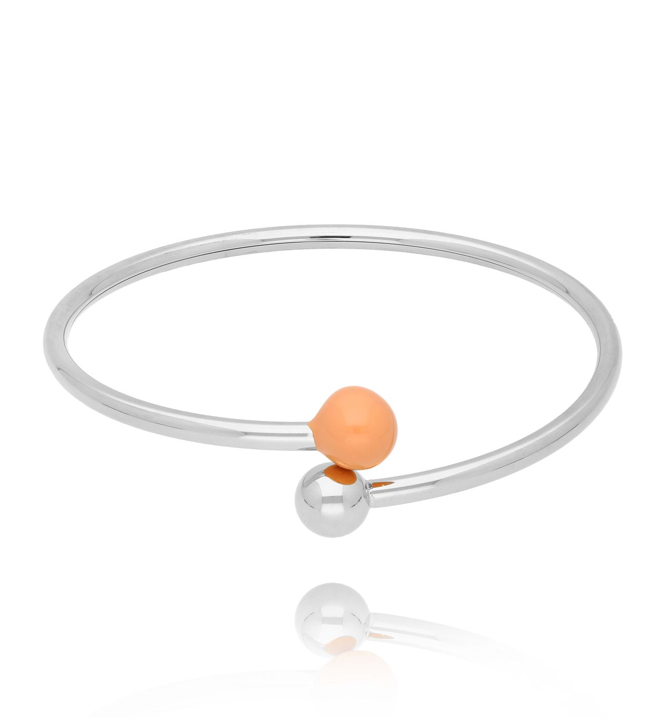 Bransoletka obręcz z emaliowaną kulką Tissia - By Dziubeka