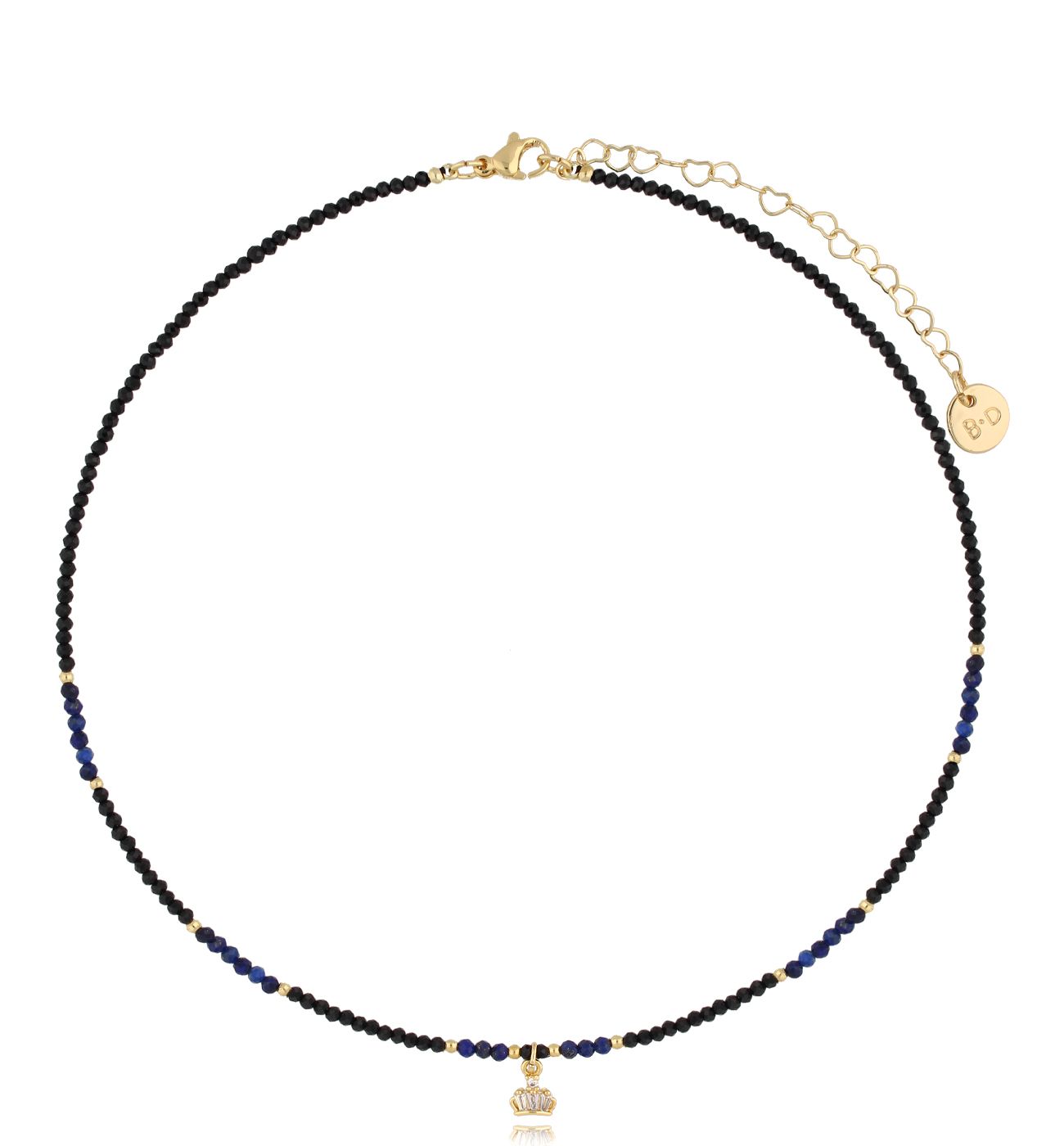 Naszyjnik z turmalinami i koroną złoty - By Dziubeka