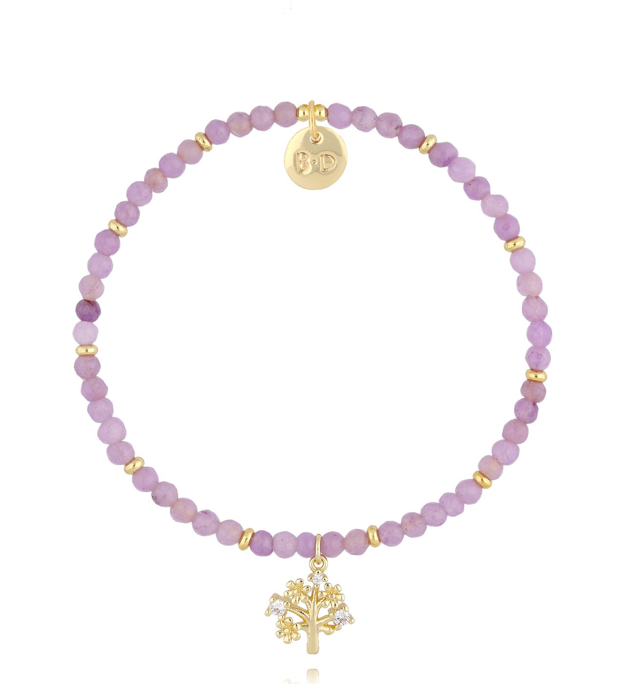 Bransoletka fioletowa z drzewkiem - By Dziubeka