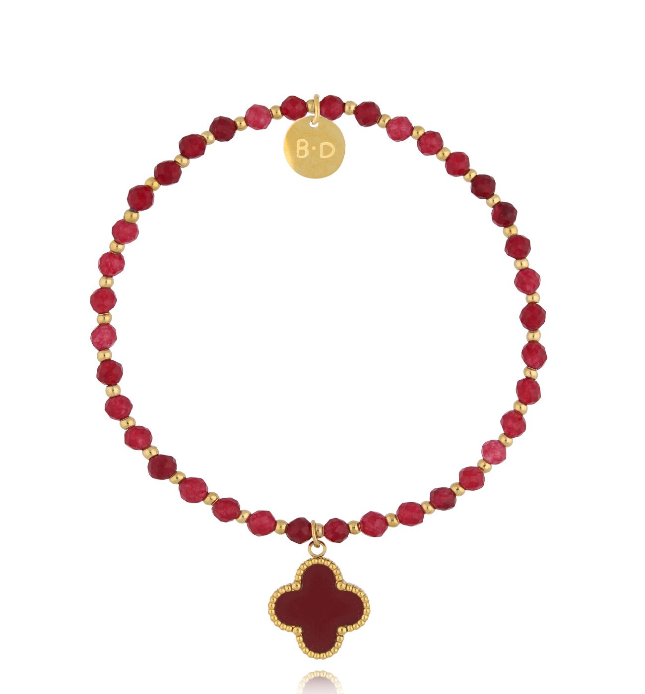 Bransoletka czerwona z koniczynką - By Dziubeka