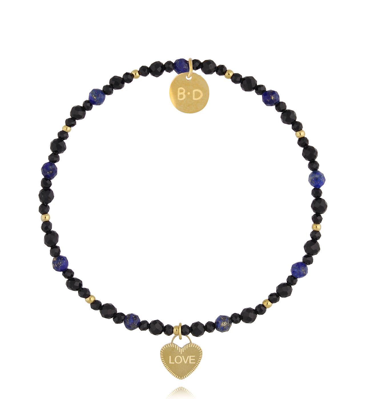 Bransoletka granatowa z sercem BTW3013