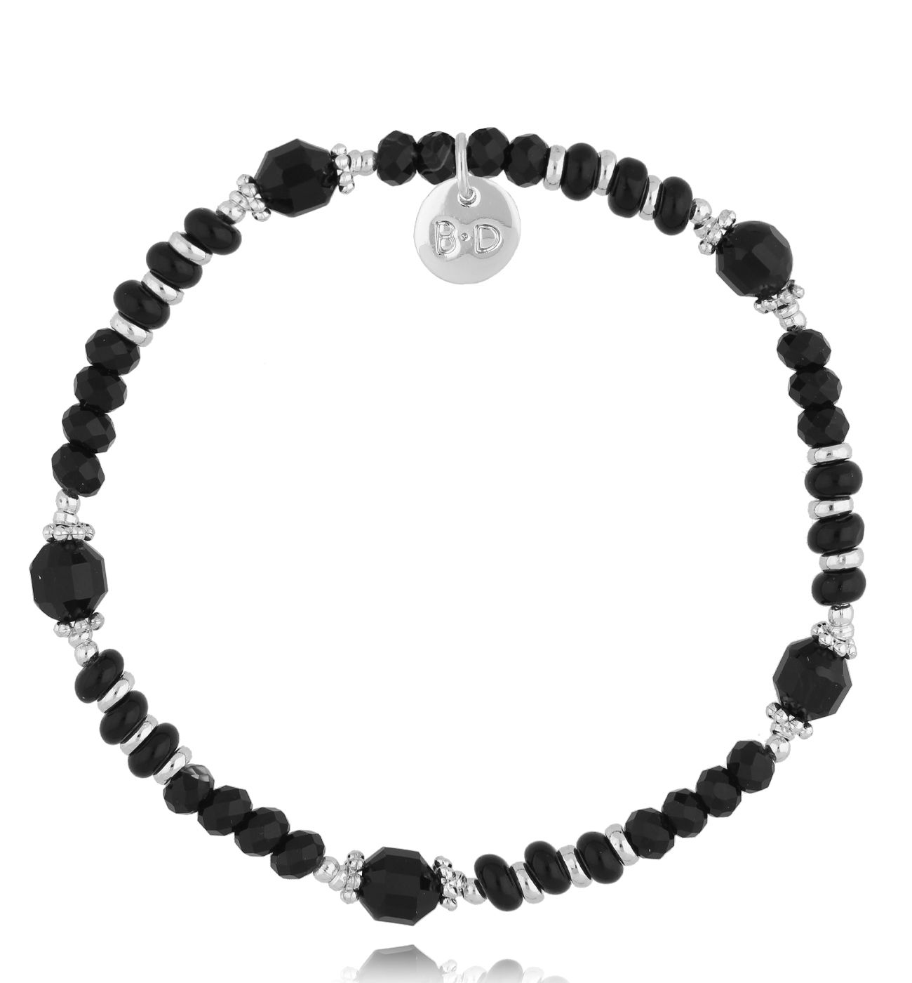 Bransoletka czarna z agatami BTW2818