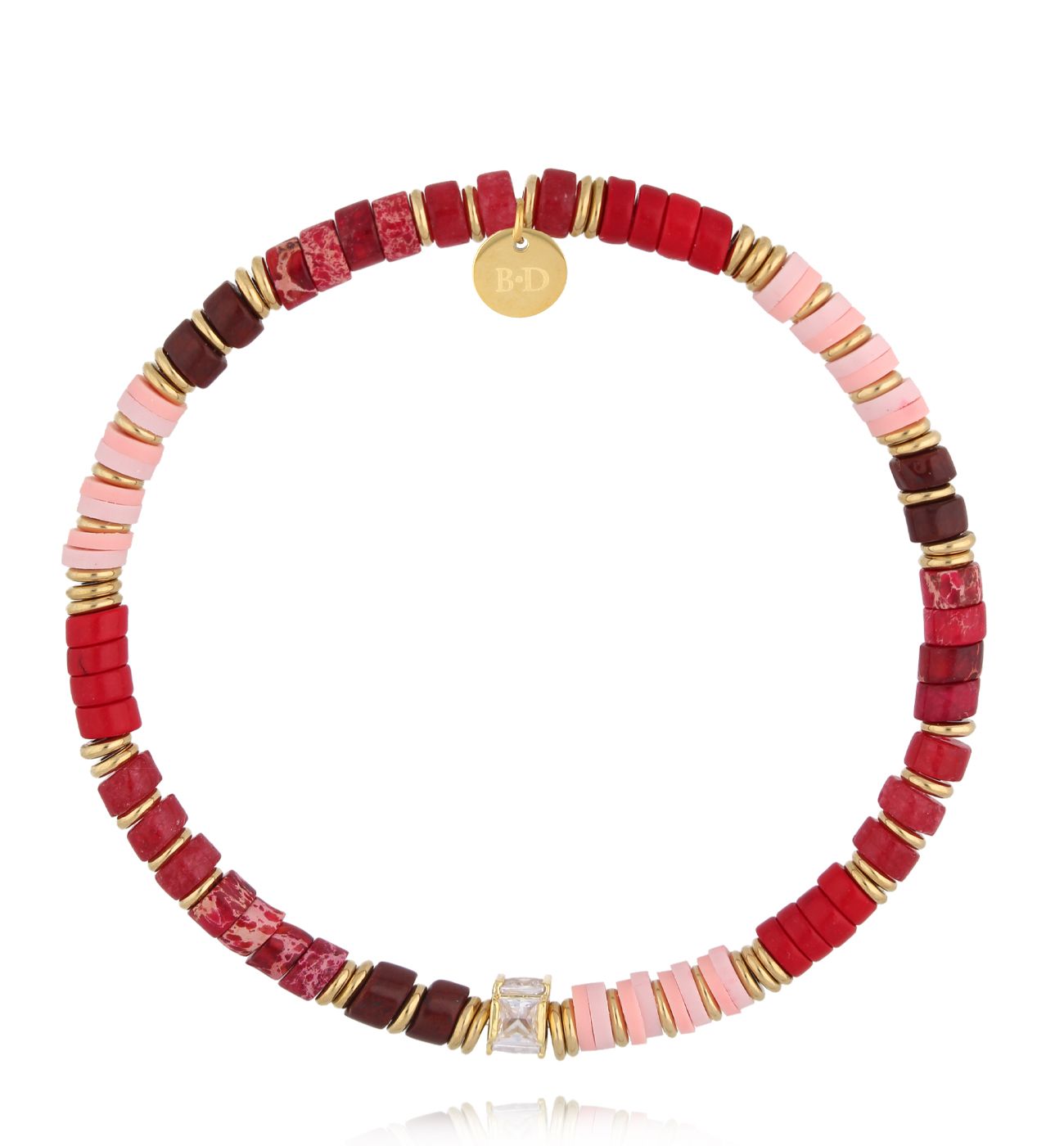 Bransoletka bordowo różowa - By Dziubeka