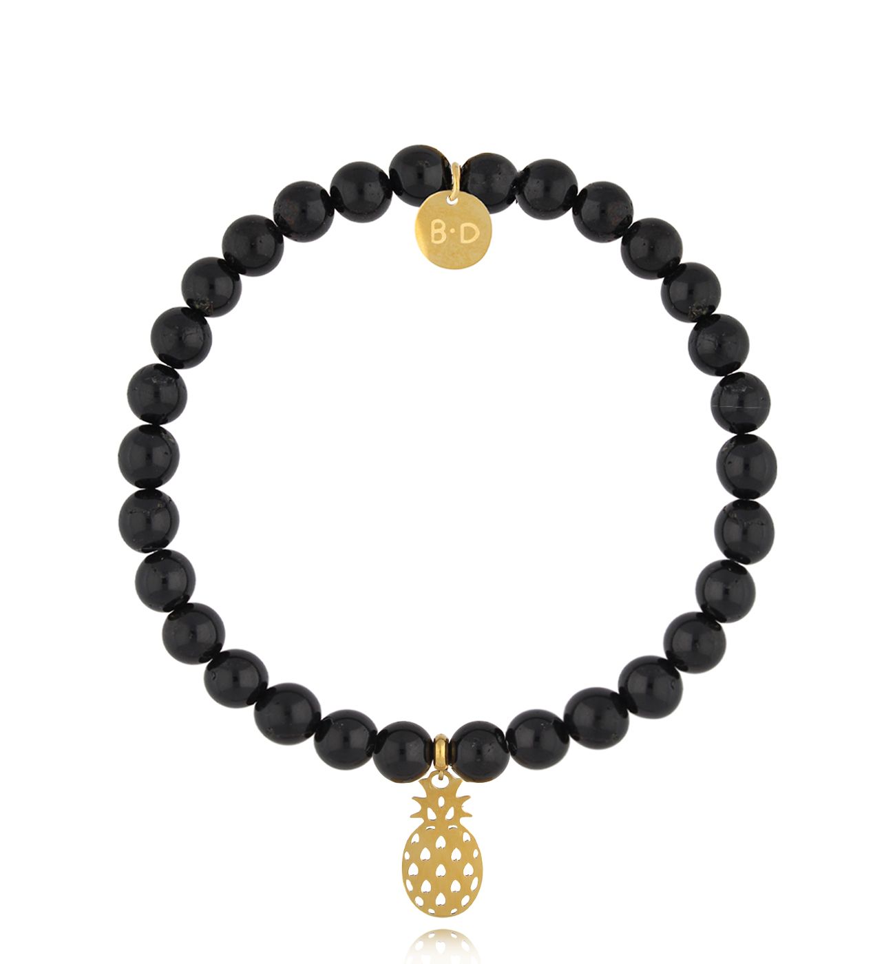 Bransoletka czarna z turmalinami i ananasem Astrid BTW2402