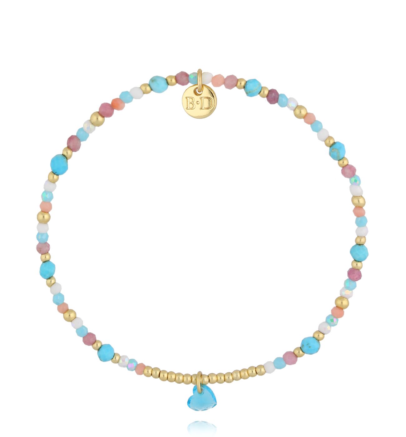 Bransoletka turkusowa z sercem - By Dziubeka