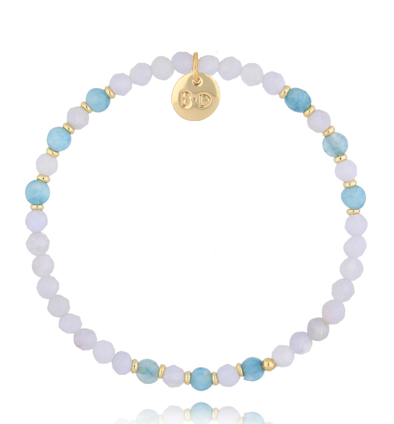 Bransoletka z chalcedonami i jadeitami BTW2946