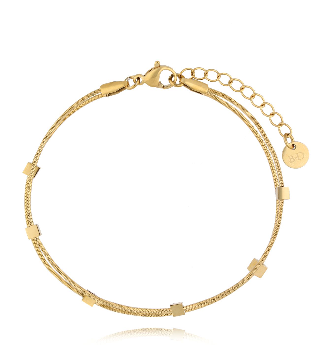 Bransoletka z kwadracikami złota BSA0663