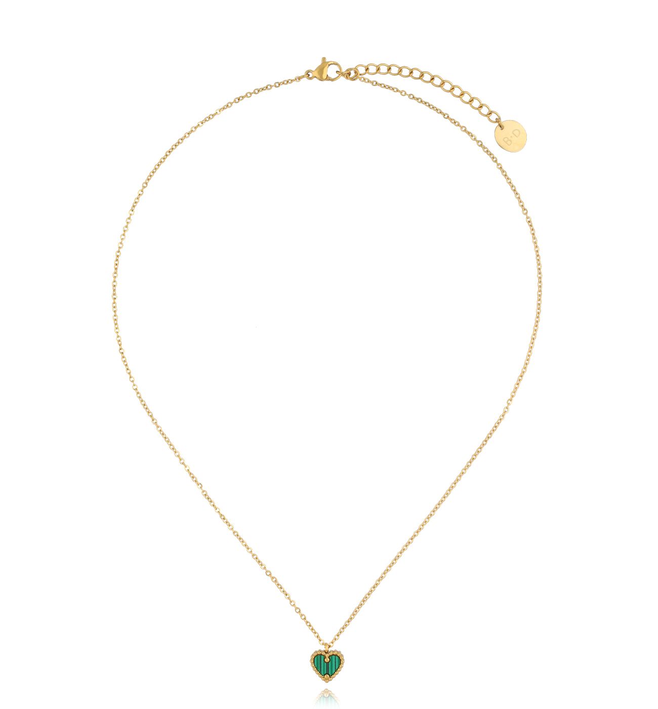 Naszyjnik z zielonym sercem NSY0231
