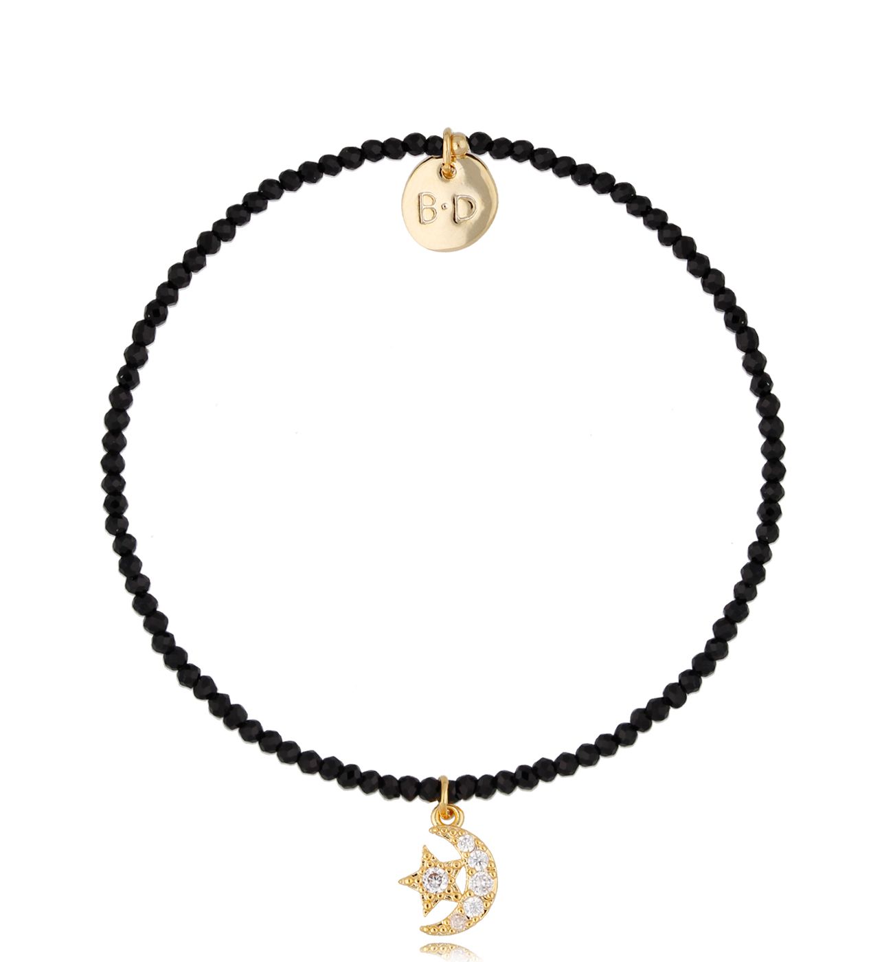 Bransoletka czarna z księżycem Lifestyle BTW1051