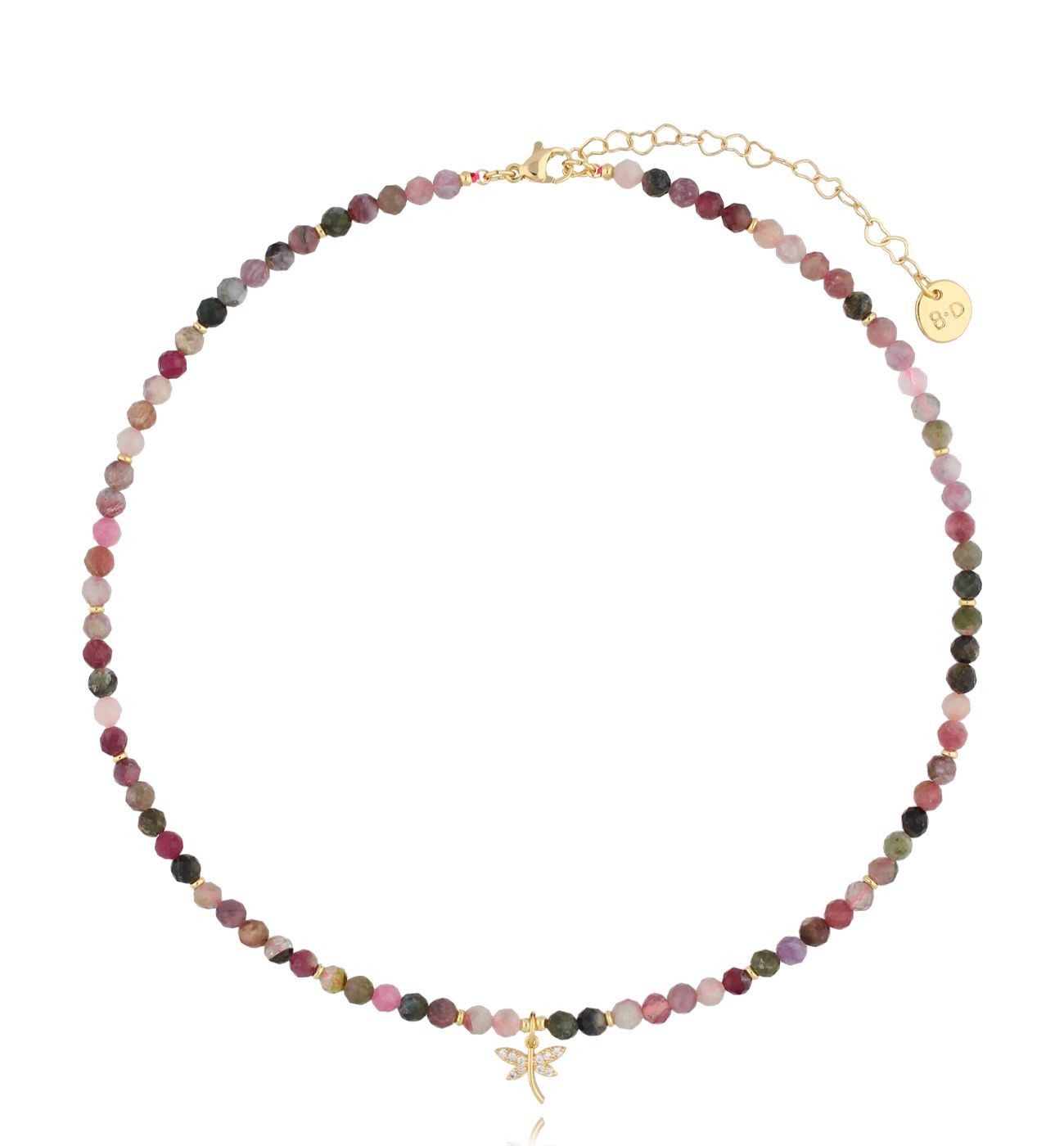 Naszyjnik z turmalinami i motylkiem Erne - By Dziubeka