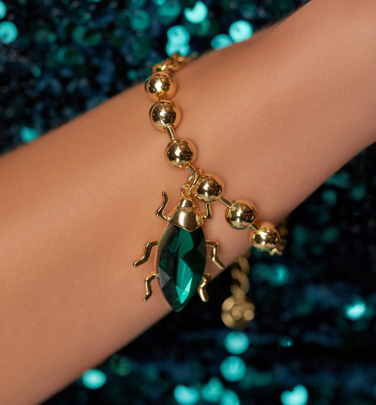 Bransoletka z zielonym owadem Esther BMI0143