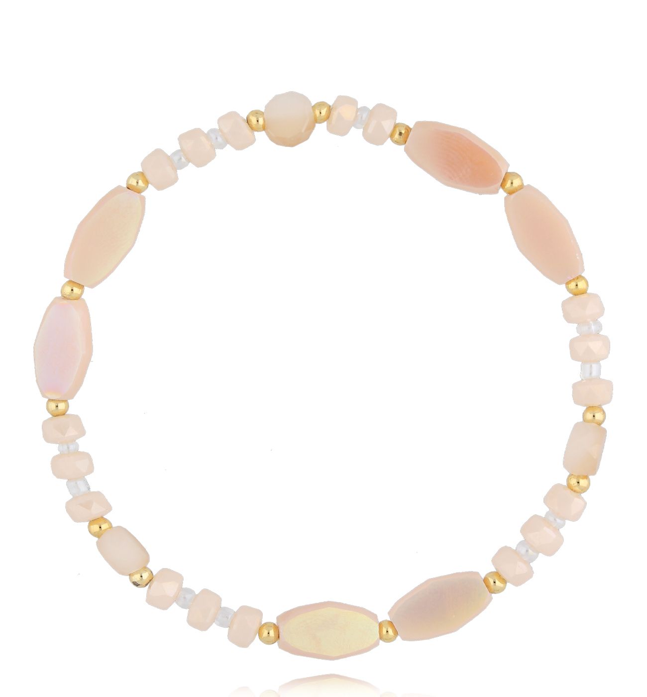 Bransoletka beżowa z kryształkami Cristalli BTW2671