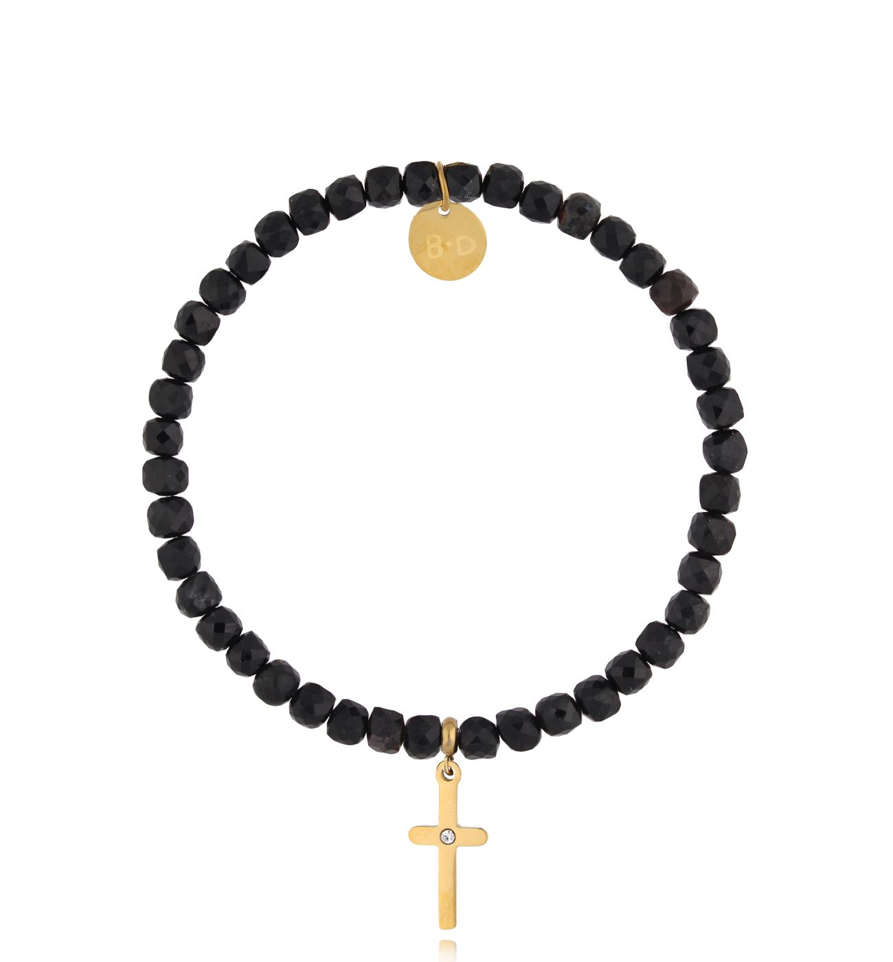 Bransoletka z turmalinami i krzyżykiem - By Dziubeka