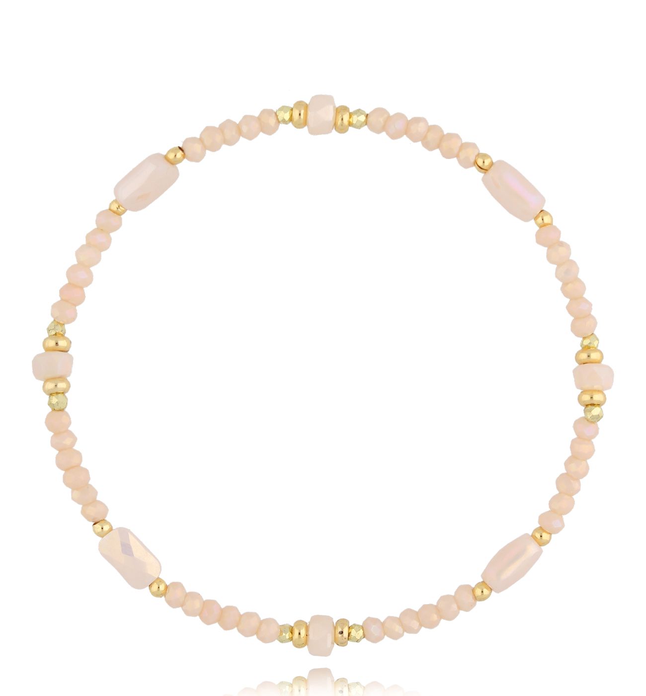 Bransoletka beżowa z kryształkami Cristalli BTW2672