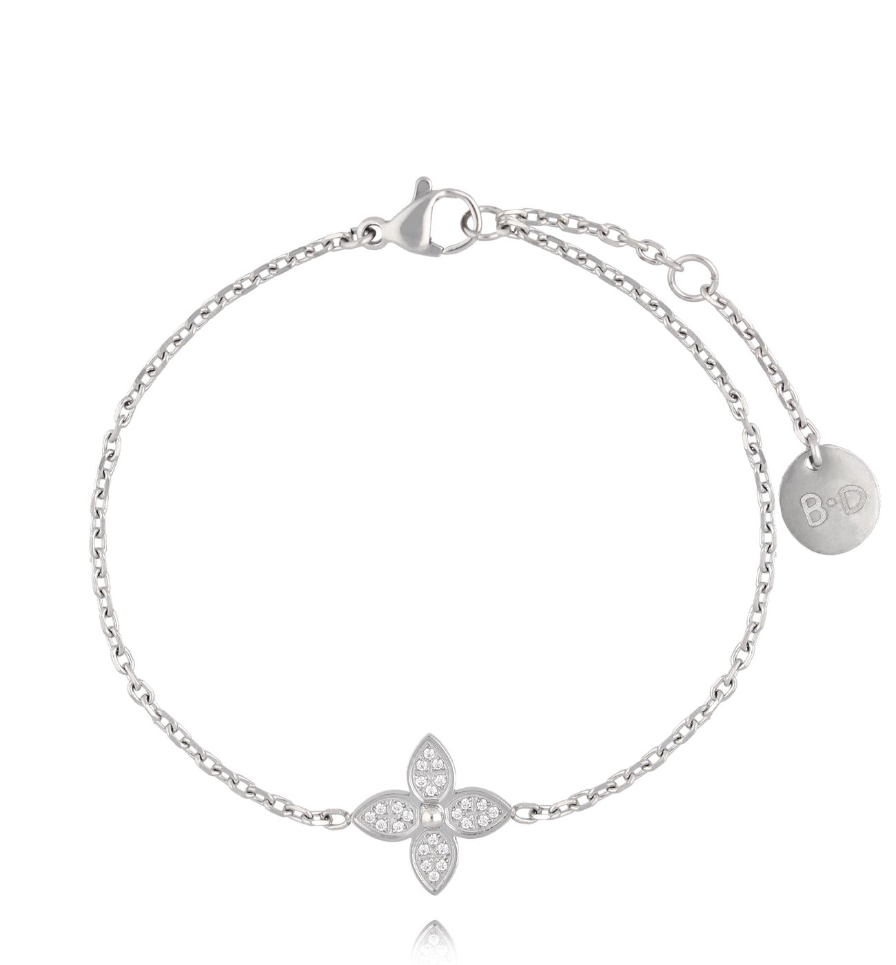 Bransoletka z koniczynką srebrna BSY0225