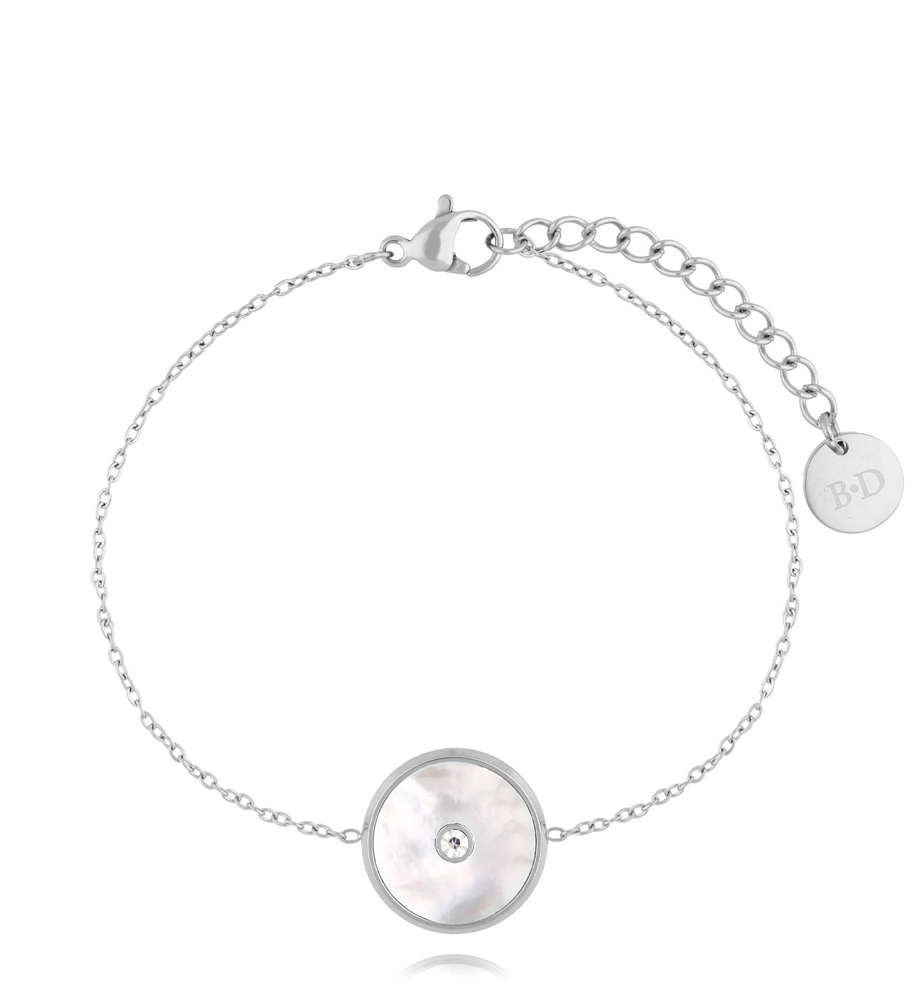 Bransoletka z dyskiem z masą perłową srebrna Refined Radiance BSA0650