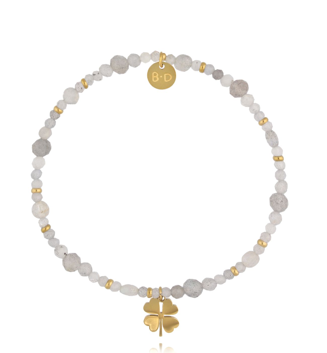 Bransoletka z labradorytami i koniczynką - By Dziubeka