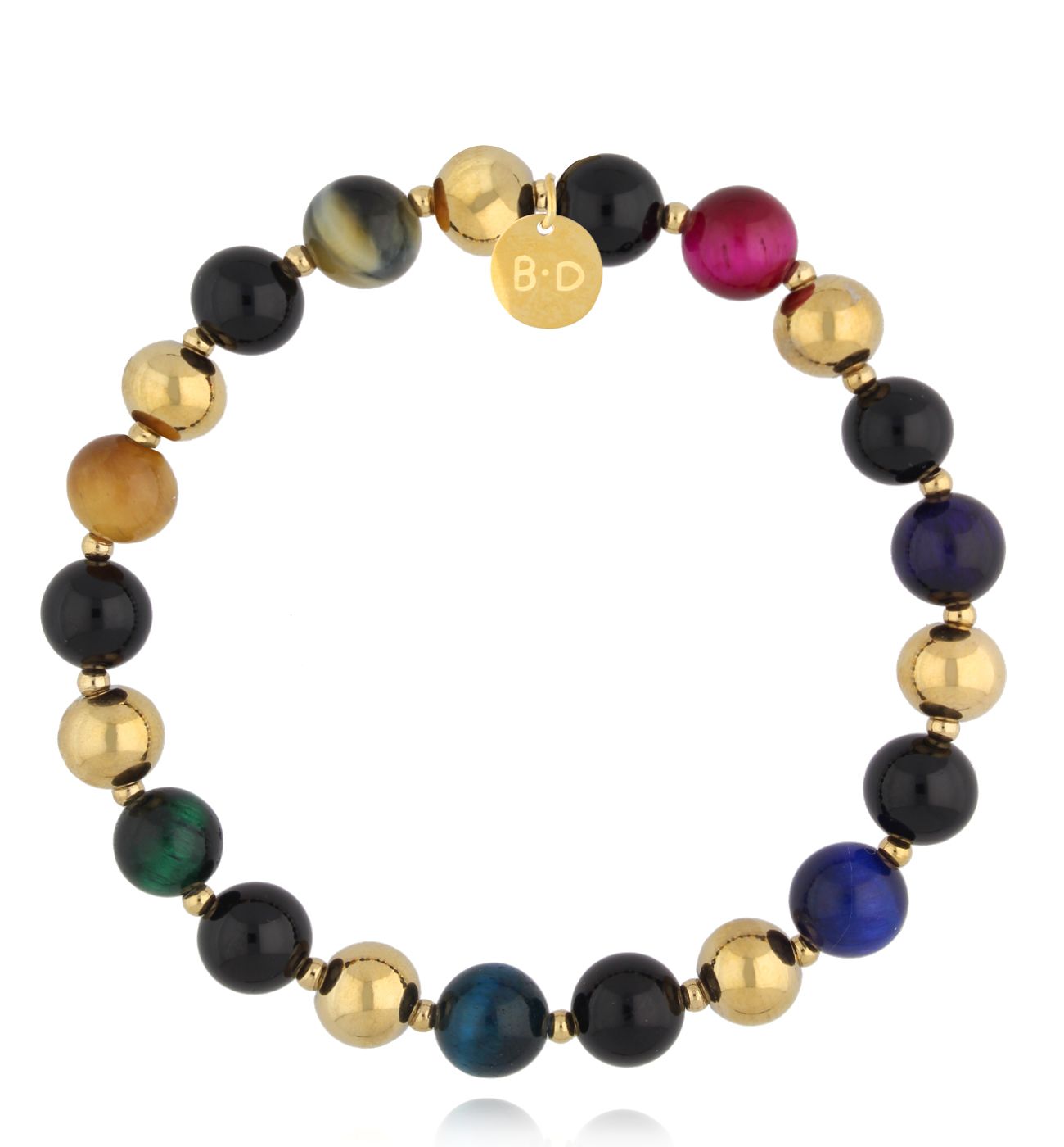 Bransoletka z agatami i tygrysim okiem - By Dziubeka